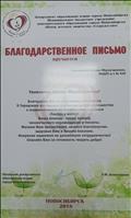 Благодарственное письмо за подготовку участников II Городского фестиваля творчества детей  и юношества "Поверь в мечту!"